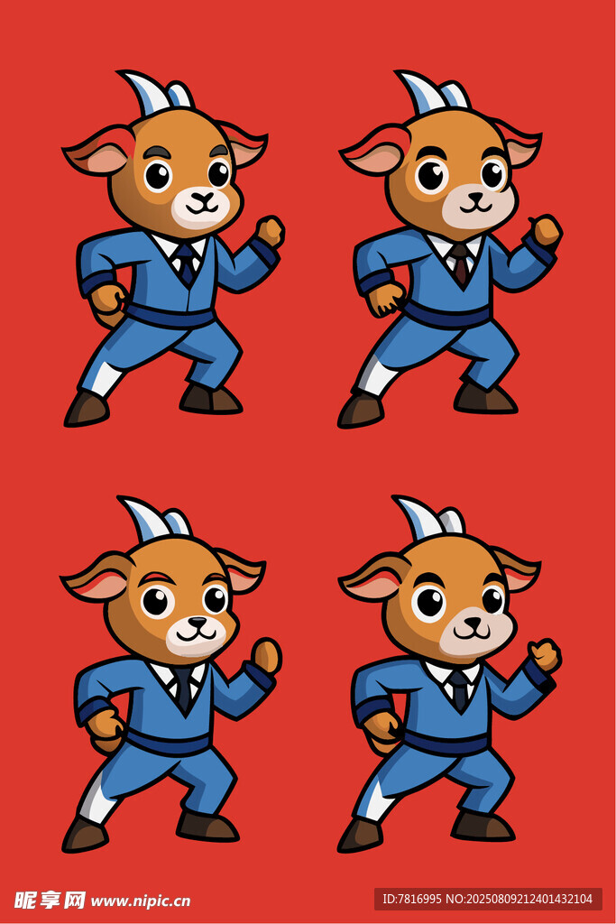 卡通小牛形象设计图案