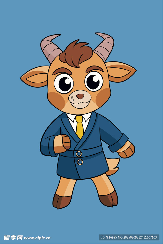 穿西装的可爱小牛