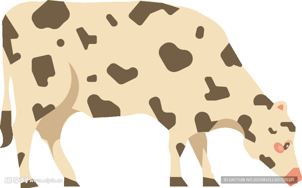 斑点奶牛低头姿态图