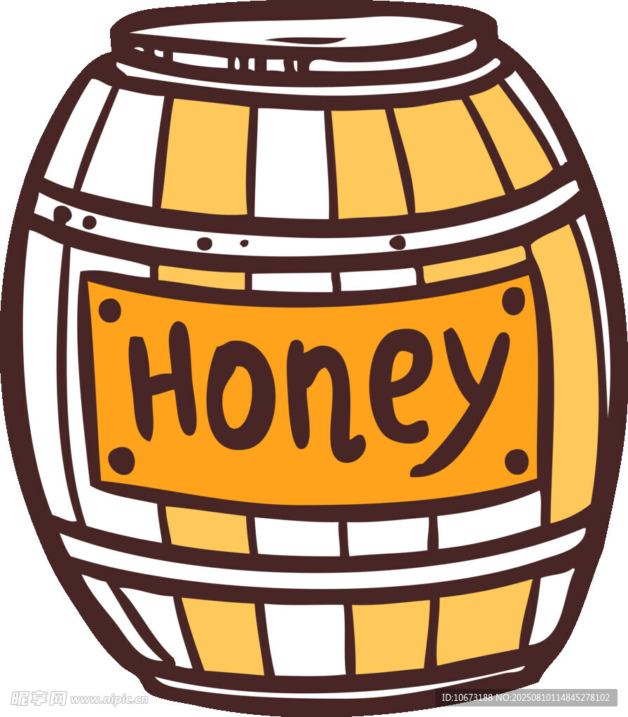 蜂蜜木桶插画