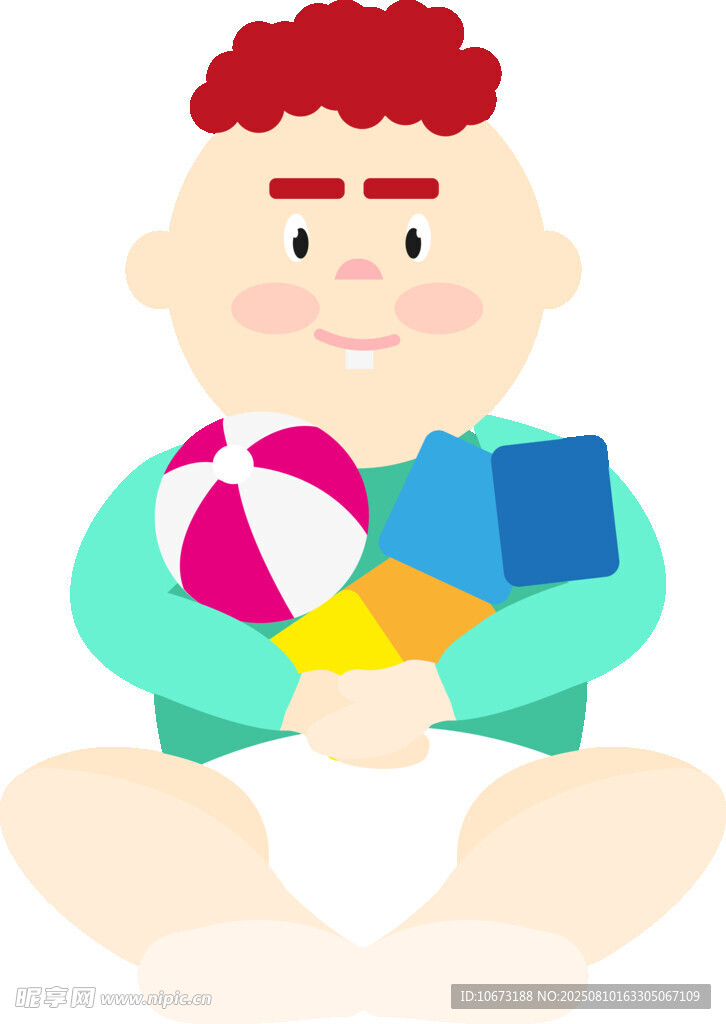 可爱宝宝抱着玩具玩耍