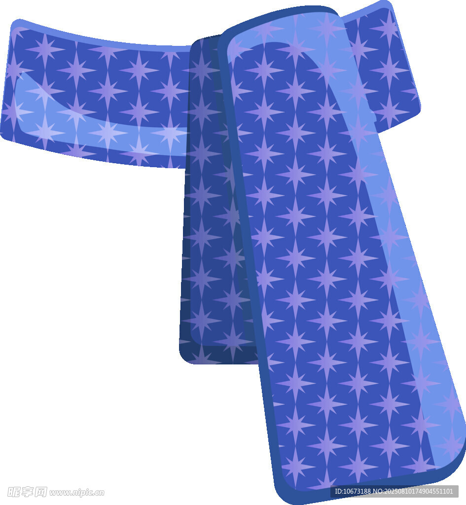 蓝色花纹图案围巾