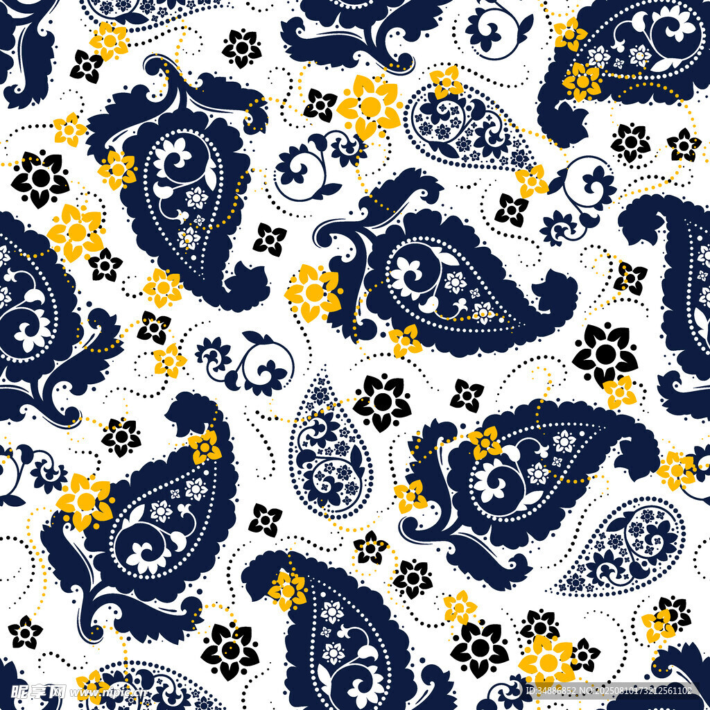 数码印花 腰果花