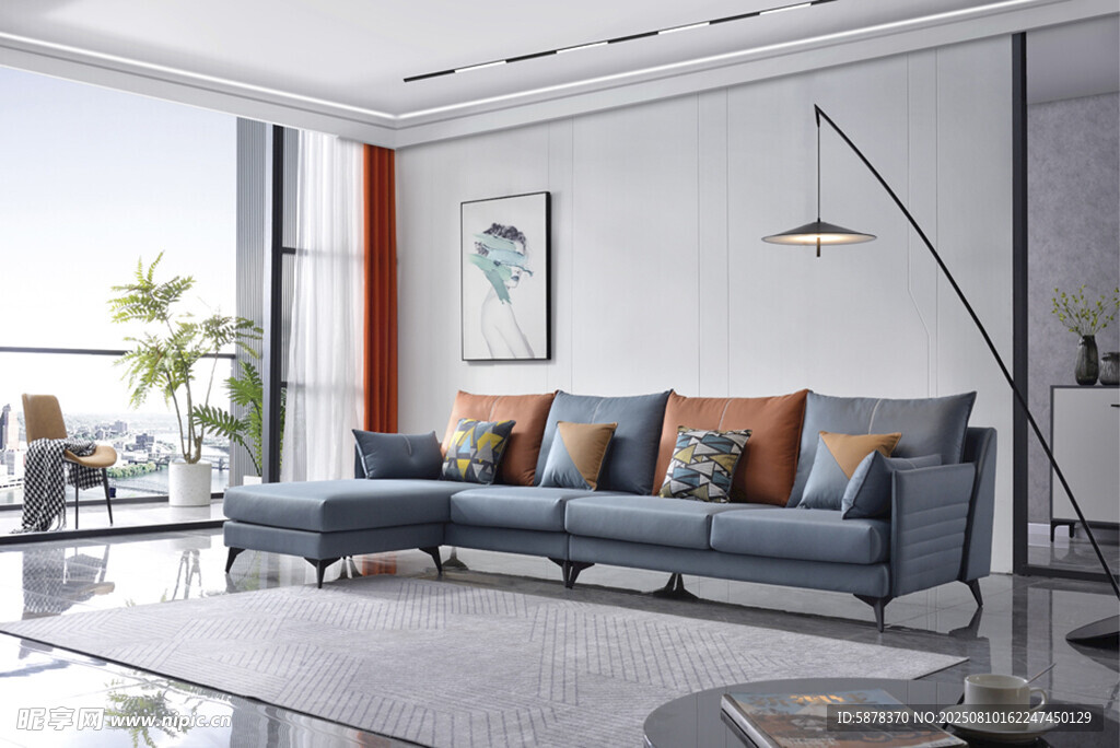 现代简约风格客厅沙发一角