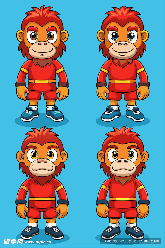 卡通小猴角色设计展示