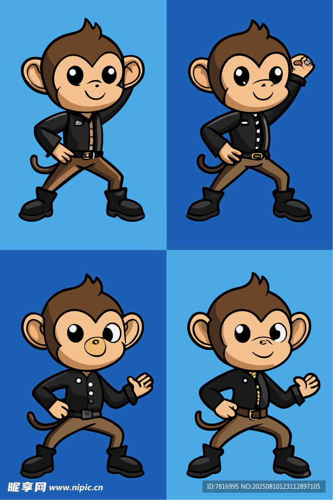 动感小猴舞蹈姿势展示