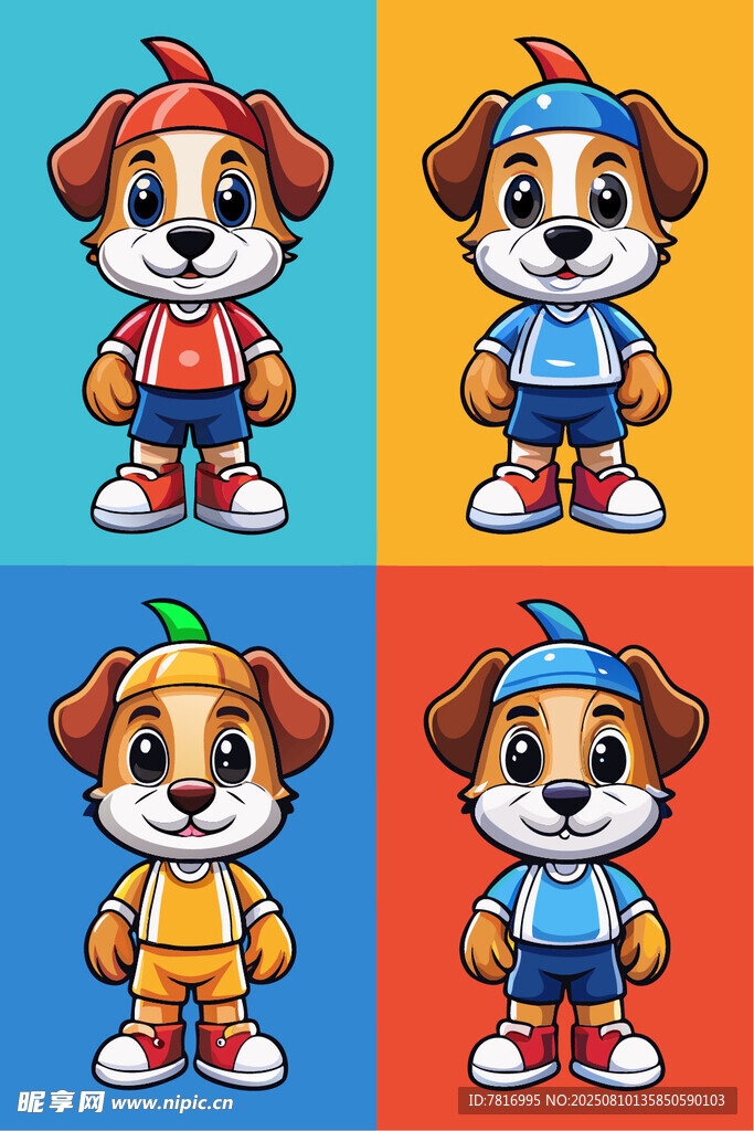 可爱小狗的多样服饰造型