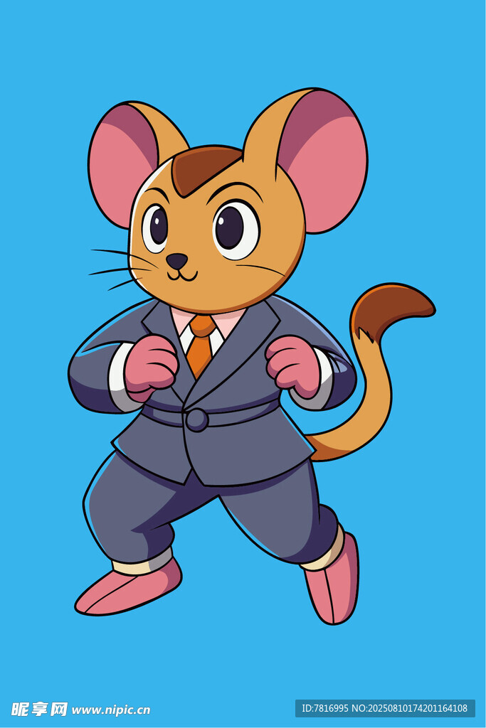 穿西装的俏皮小老鼠