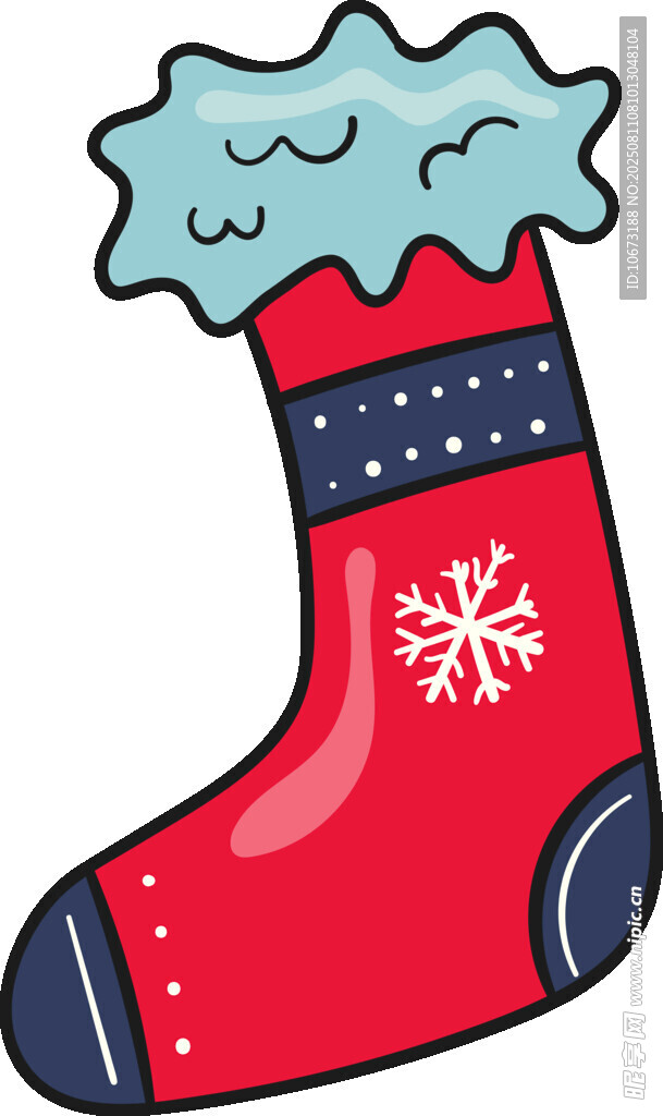红色圣诞袜图案设计