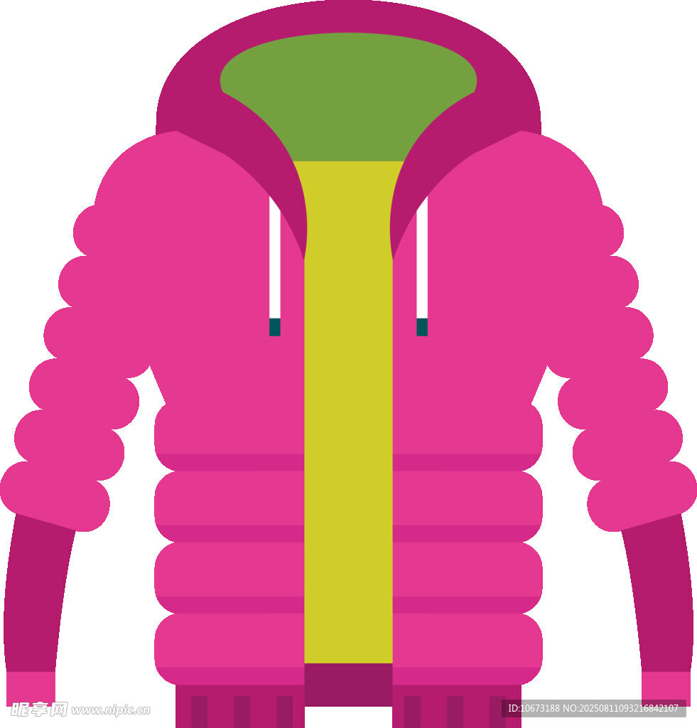 粉色连帽羽绒服设计图