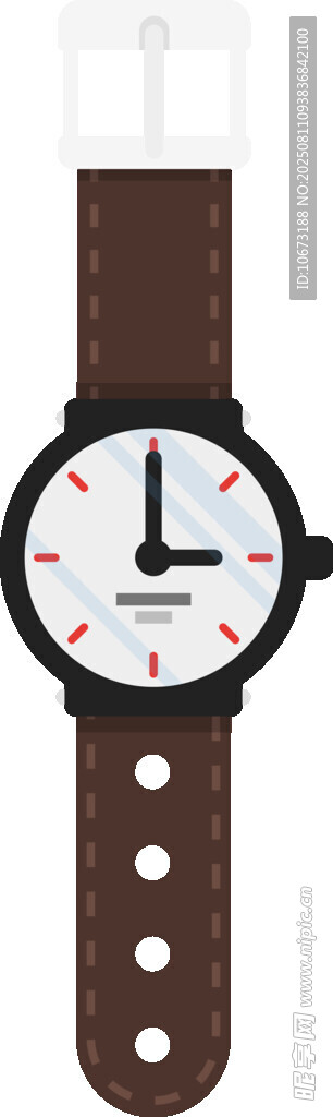 简约棕色表带时尚手表