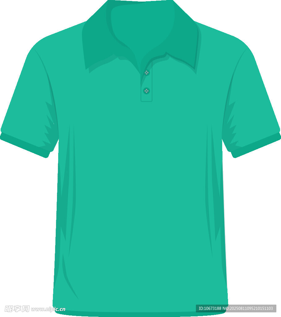 绿色短袖翻领T恤