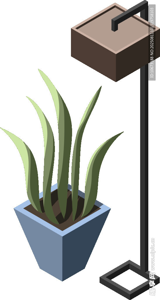 简约盆栽与落地灯组合