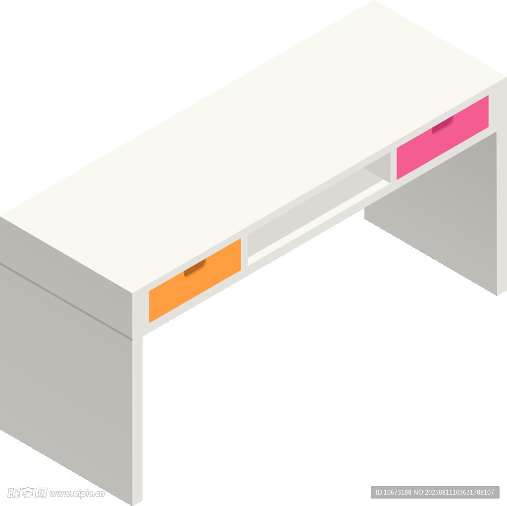 简约双色抽屉办公桌