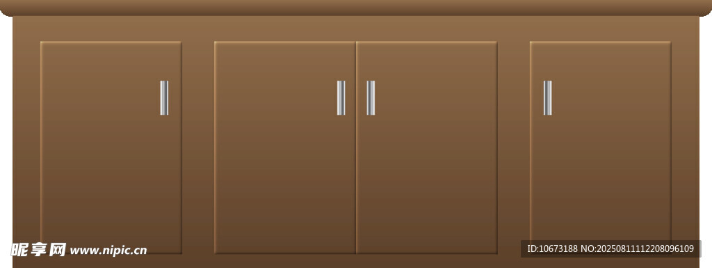 棕色四门木质衣柜