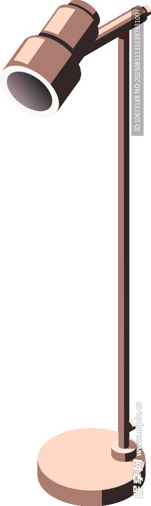 铜色简约台灯设计展示