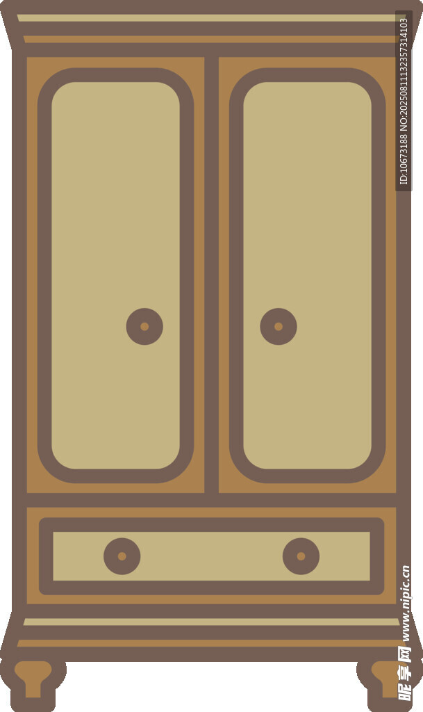 复古双门木质衣柜