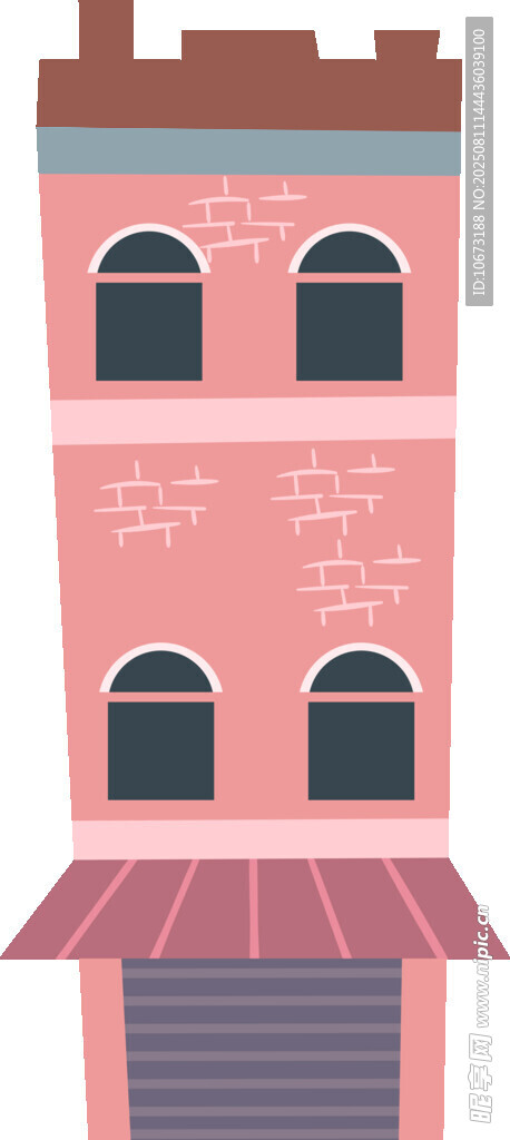 粉色复古风街边建筑