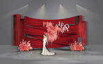 红色浪漫婚礼场景布置
