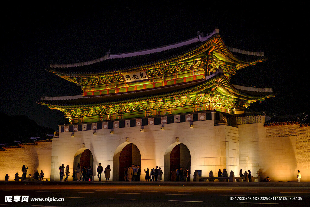 韩国景福宫夜景
