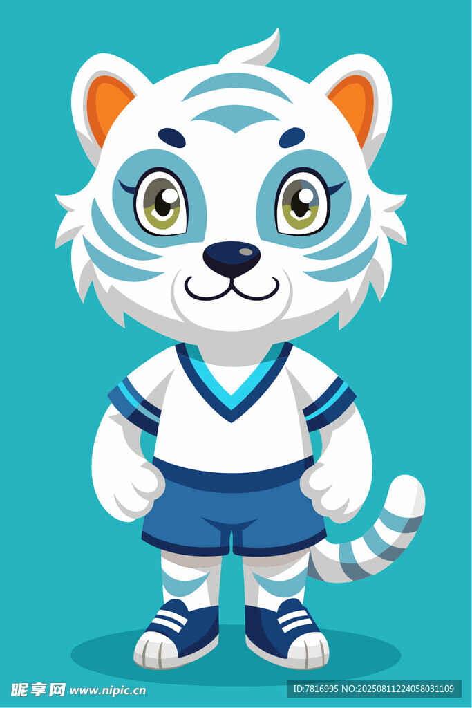穿球衣的可爱小白虎