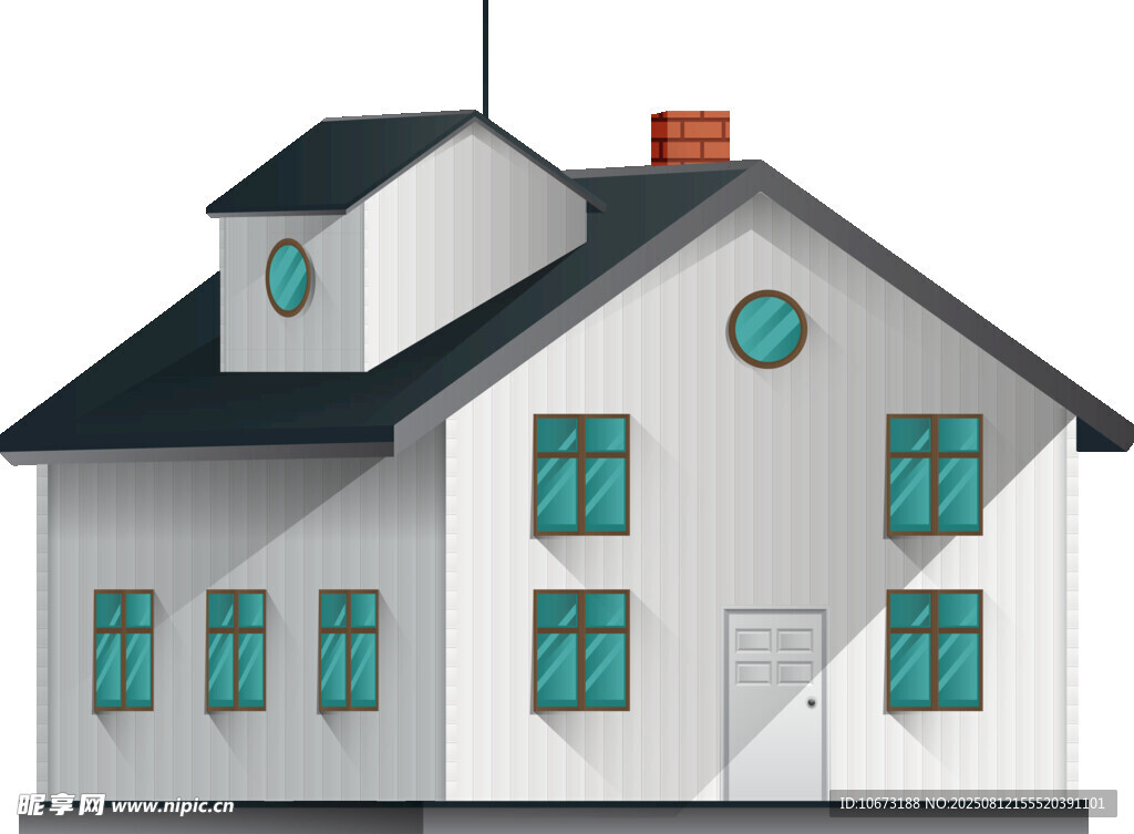 简约风格独栋白色小房子