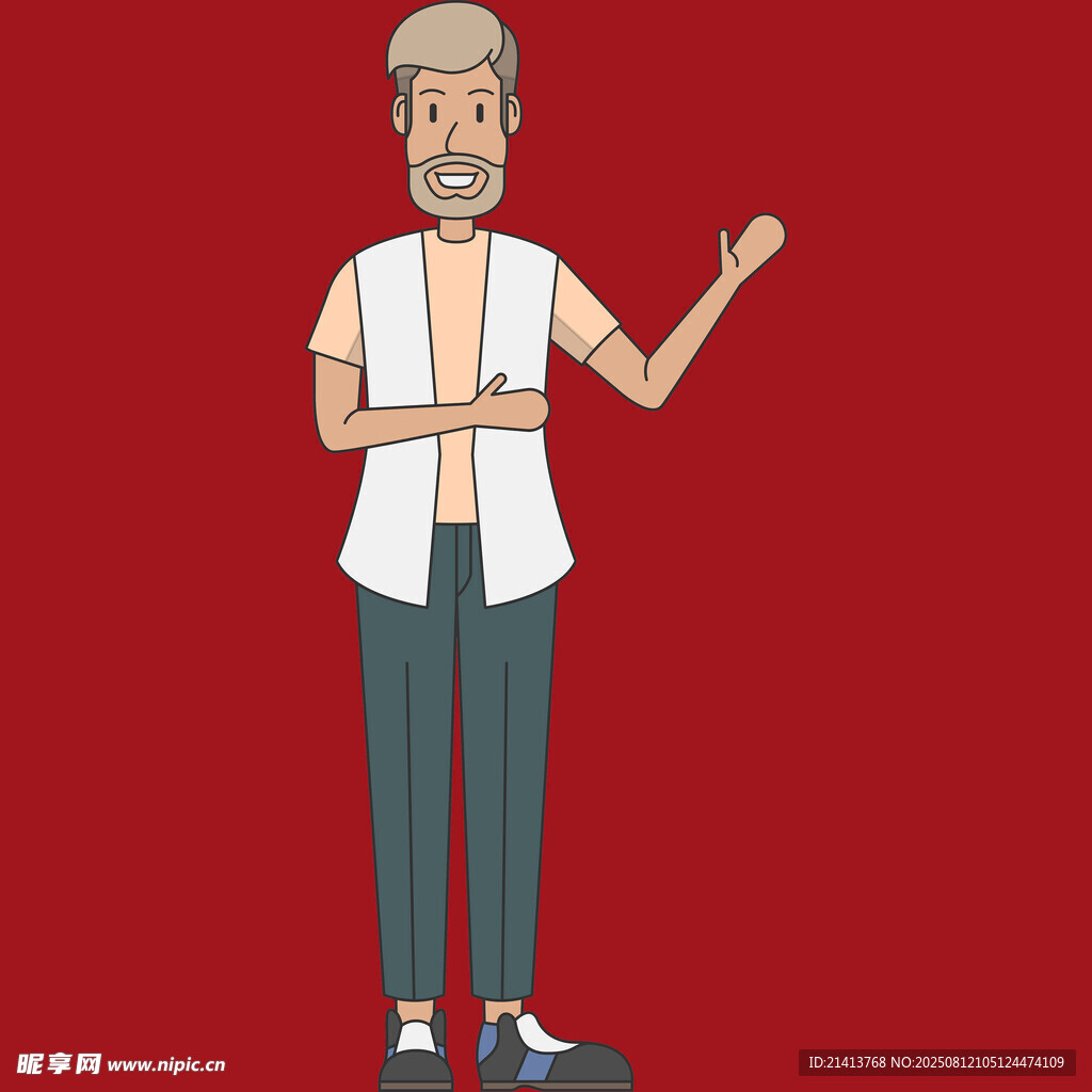 时尚纹身老人形象展示