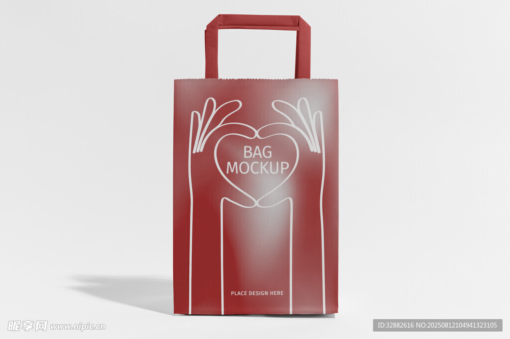 红色手提酒袋设计效果图
