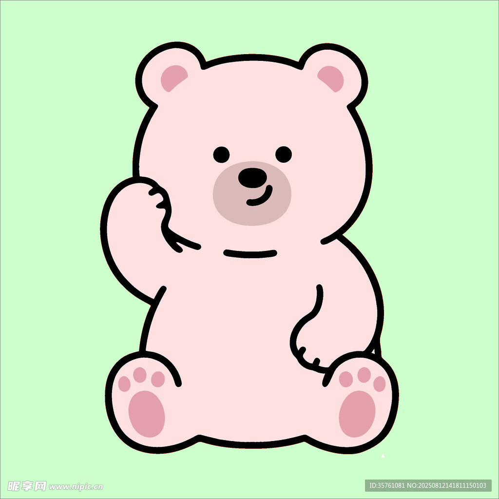  卡通小熊创意抽象儿童手绘插画