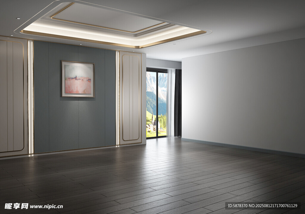 简约空旷的室内空间场景