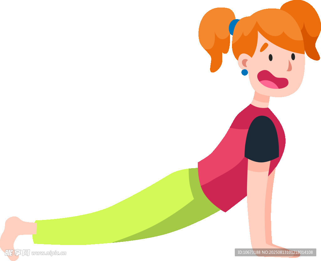 女孩做瑜伽伸展身姿