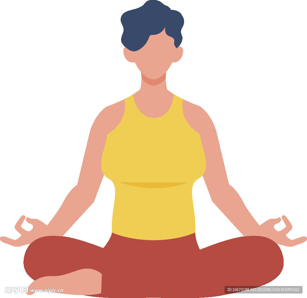 女子静坐冥想练瑜伽