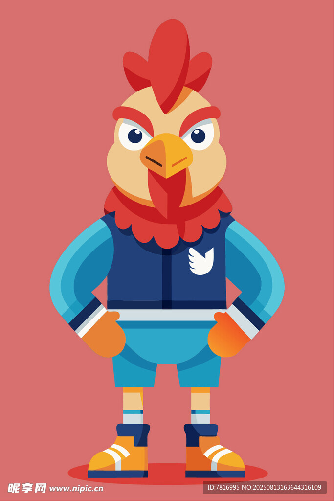 公鸡运动员形象