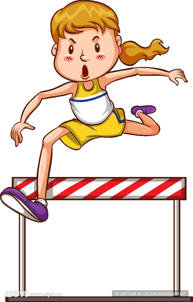 女孩跨栏瞬间