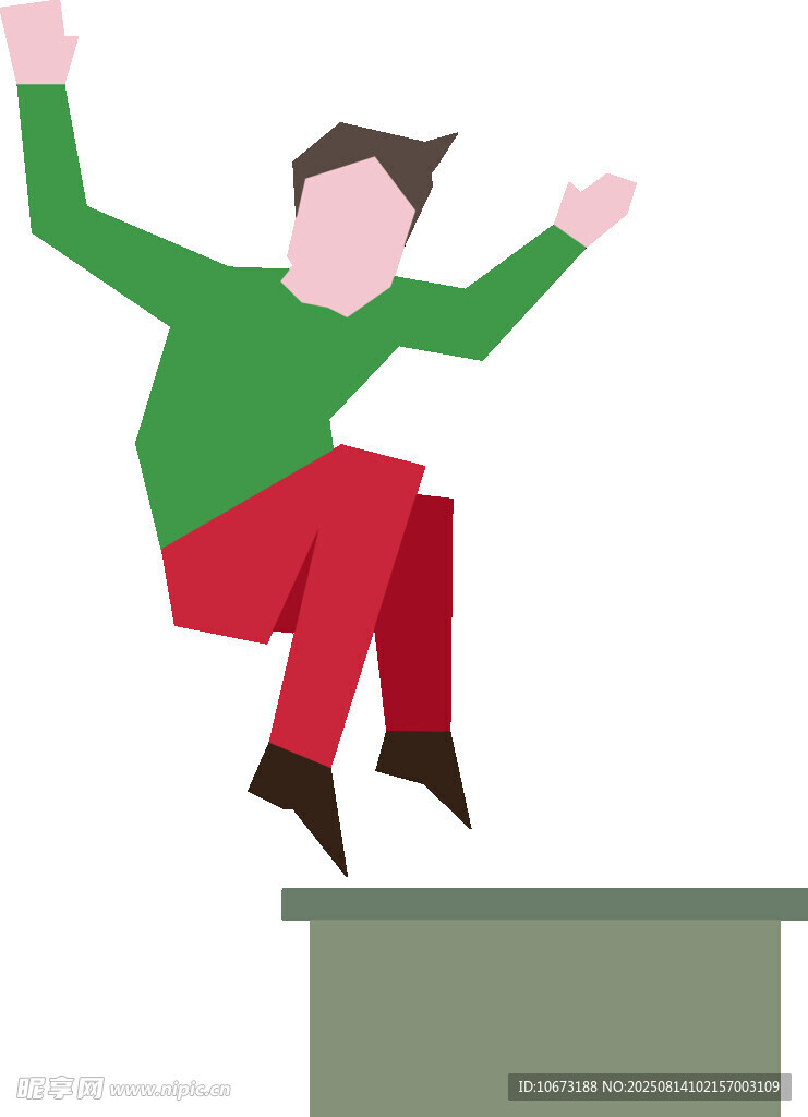 男子跃起跨越障碍