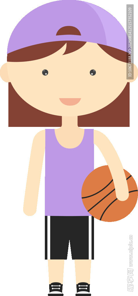 戴帽女孩手持篮球