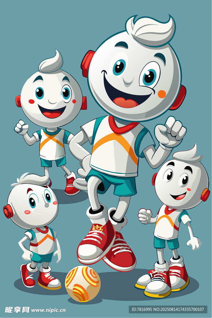 可爱机器人踢足球瞬间