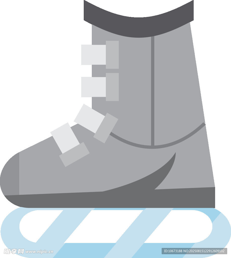 灰色冰鞋插画