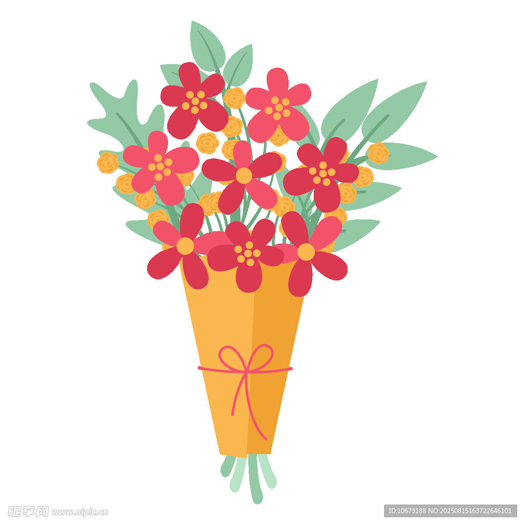 多彩花束插画