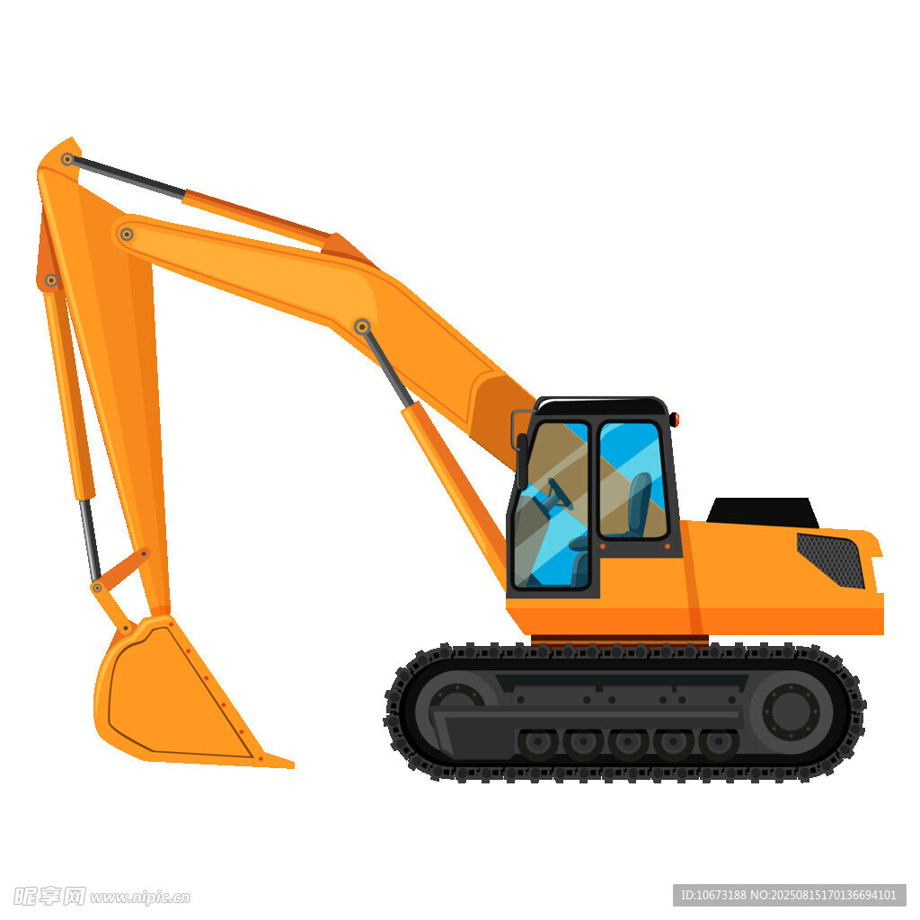 橙色挖掘机模型