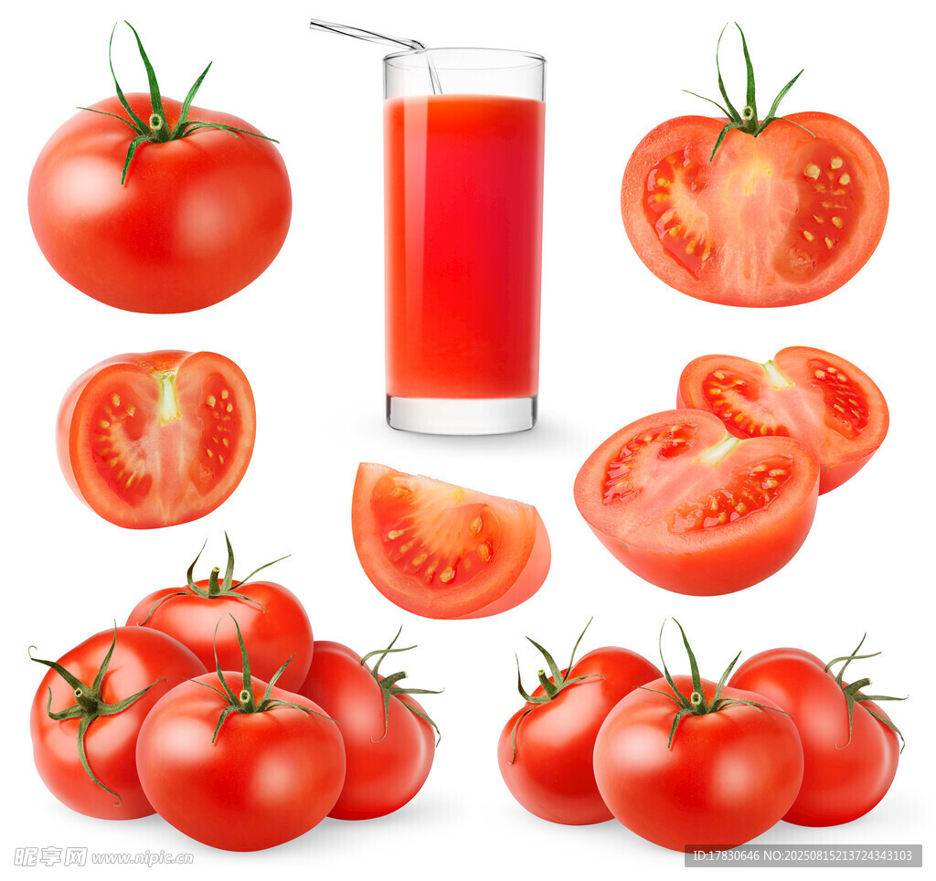 新鲜番茄与番茄汁组合