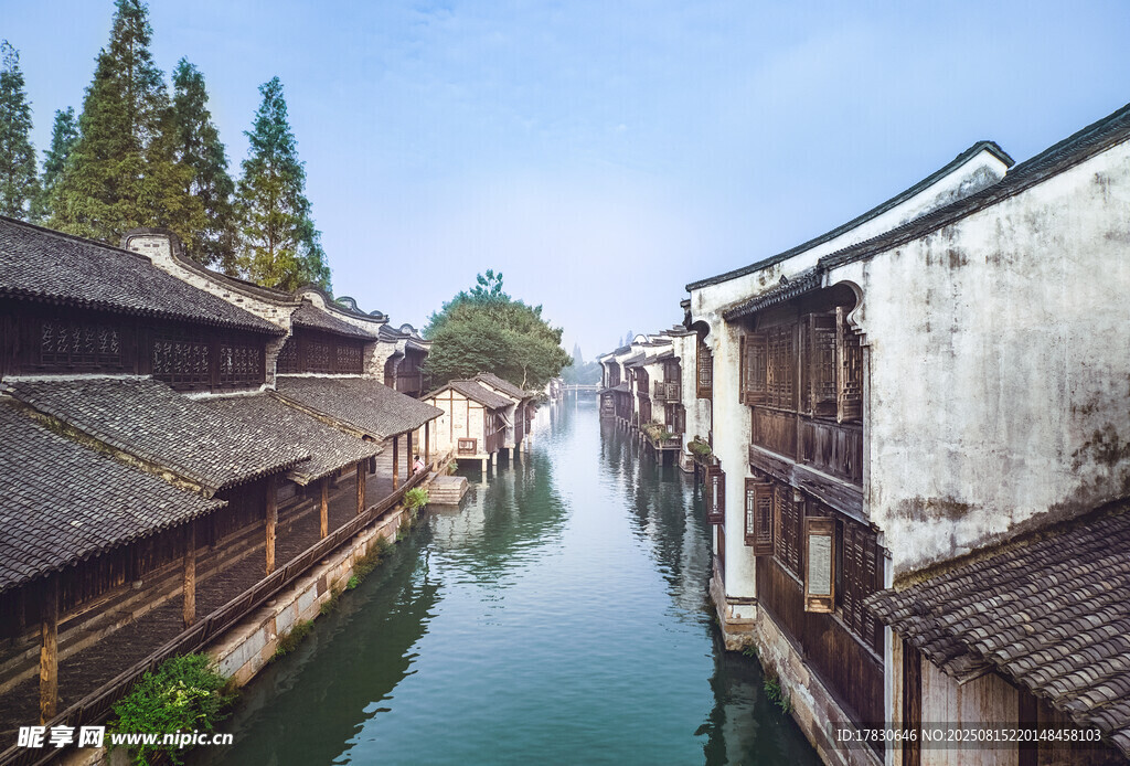 江南水乡古巷河道美景
