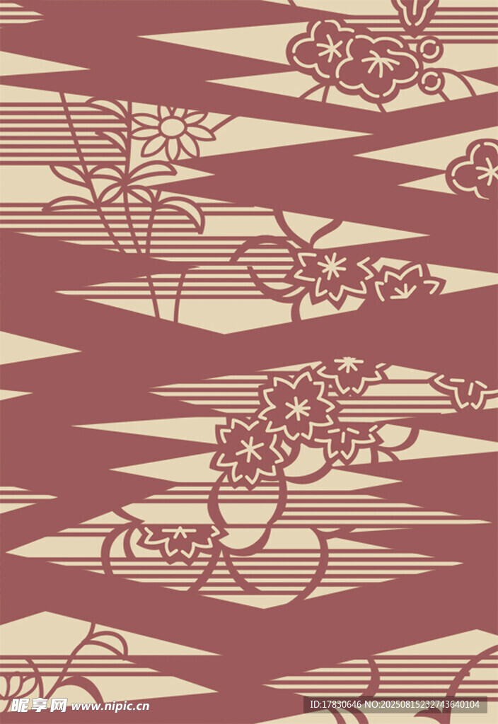 复古花卉藤蔓图案纹理