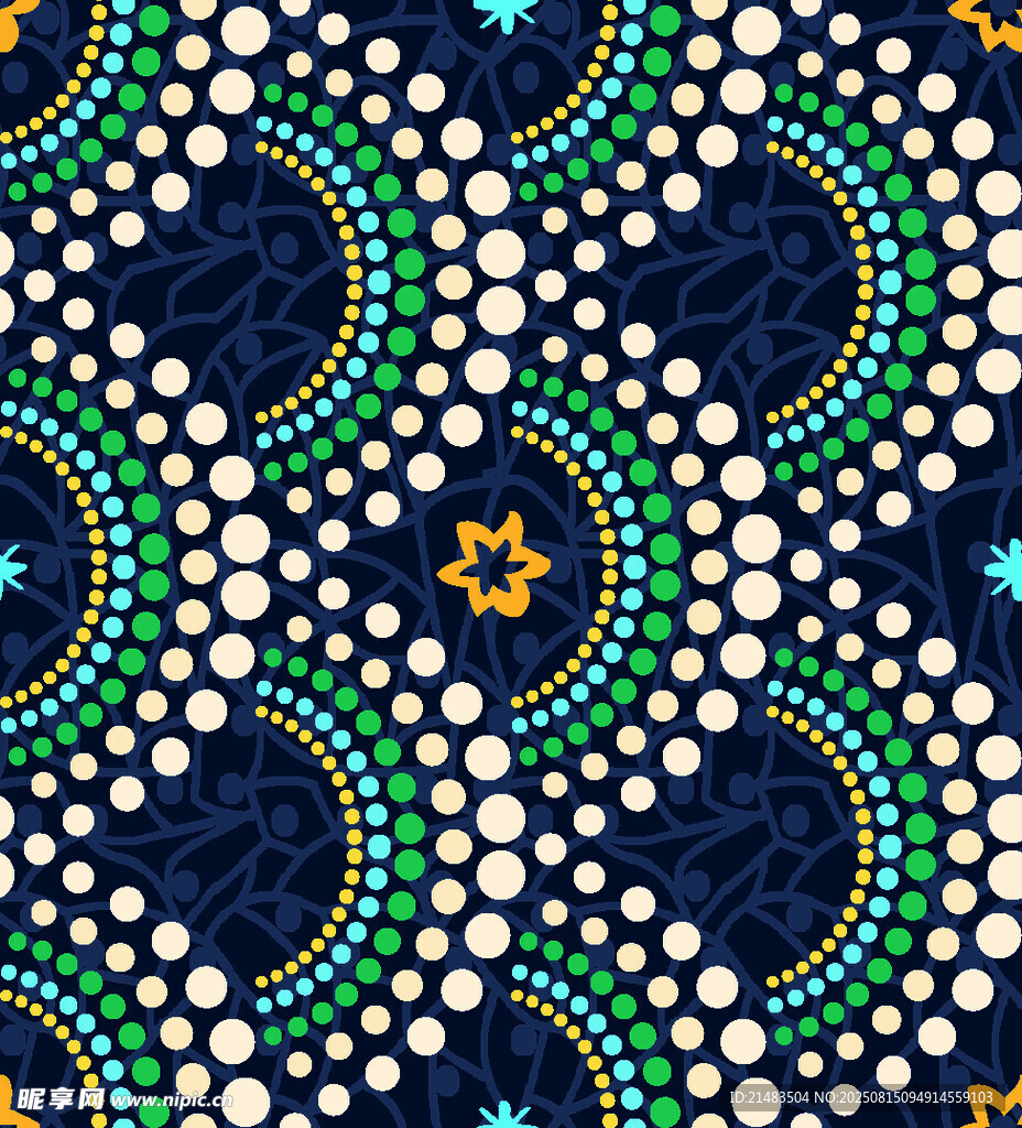 几何波点民族风图案设计