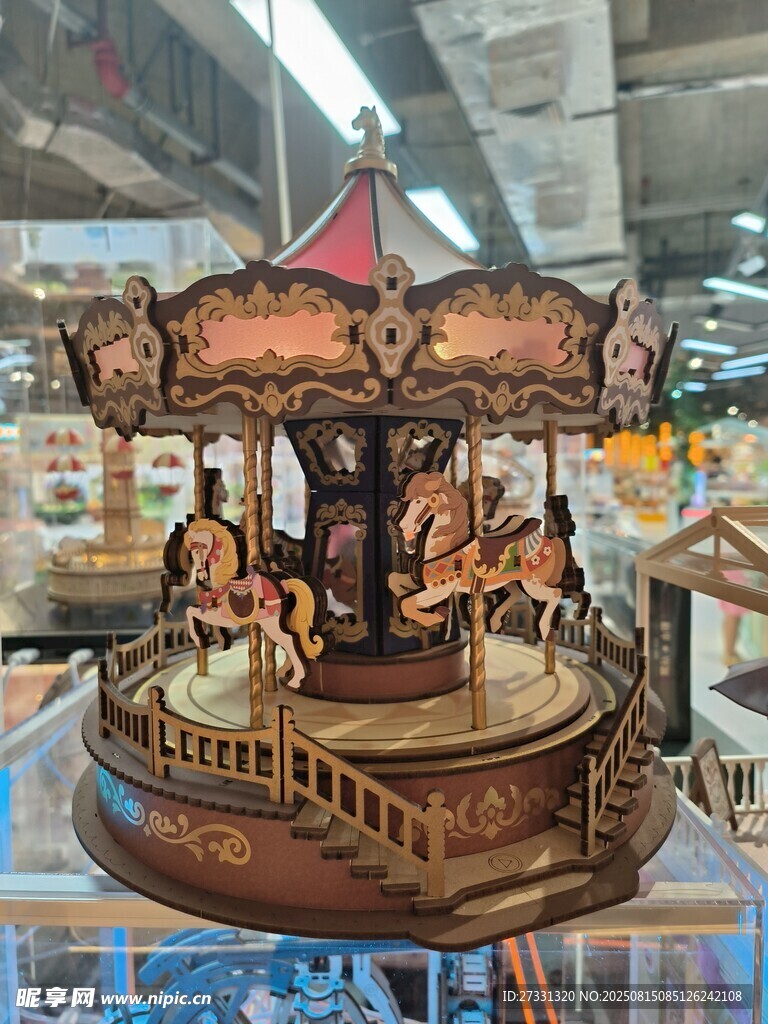 复古旋转木马摆件