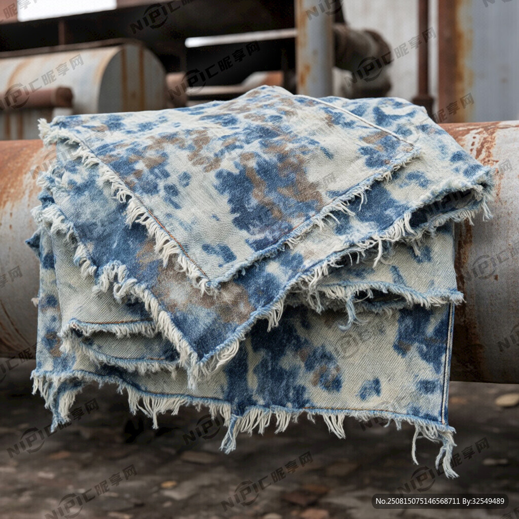 米彩牛仔布有破烂带毛虚的感觉有