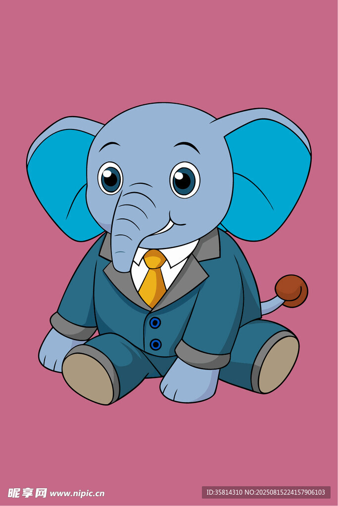 坐着的西装小象