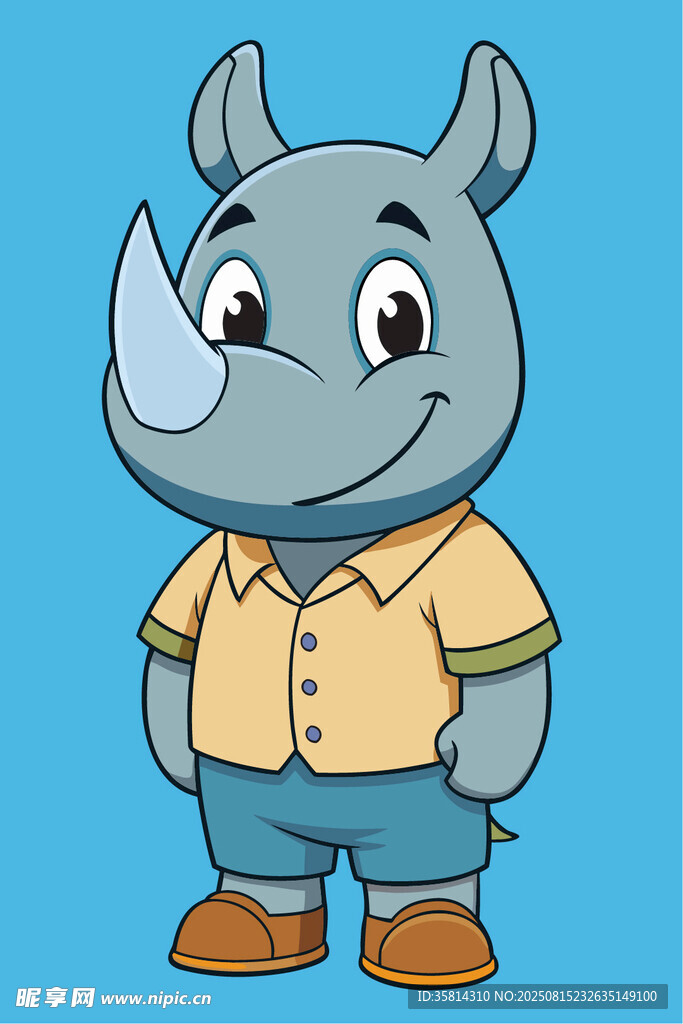可爱犀牛卡通形象