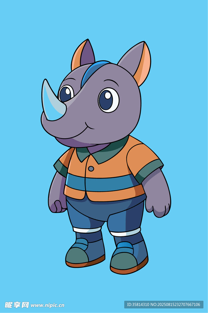 可爱犀牛卡通形象