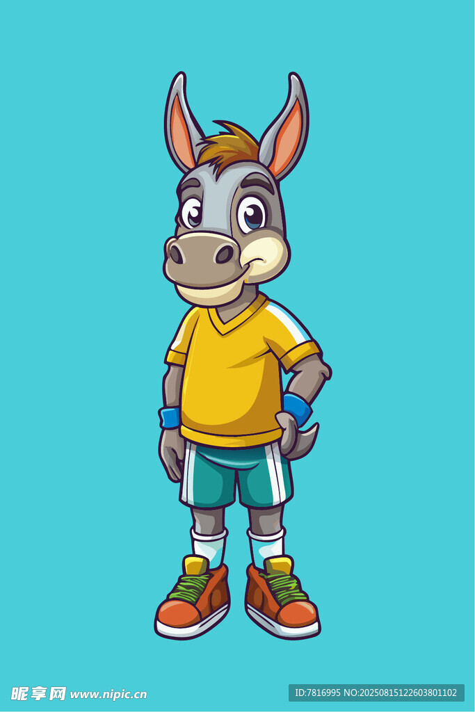 穿黄衣的卡通驴子形象